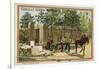 Horse-Drawn Cart for Transporting Stone-null-Framed Giclee Print