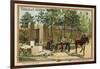 Horse-Drawn Cart for Transporting Stone-null-Framed Giclee Print