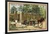 Horse-Drawn Cart for Transporting Stone-null-Framed Giclee Print