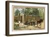 Horse-Drawn Cart for Transporting Stone-null-Framed Giclee Print