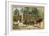 Horse-Drawn Cart for Transporting Stone-null-Framed Premium Giclee Print