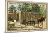 Horse-Drawn Cart for Transporting Stone-null-Mounted Premium Giclee Print