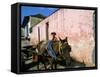 Horse-Drawn Cart in Street of the Colonial City, Trinidad, Sancti Spiritus Region, Cuba-Bruno Barbier-Framed Stretched Canvas