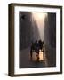 Horse Drawn Cart Makes its Way Toward the Center of the City on a Cold Morning in Srinagar, India-null-Framed Photographic Print