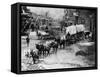 Horse Drawn Covered Wagon-null-Framed Stretched Canvas