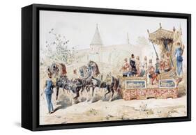 Horse Drawn Decorated Wagon Carrying Professional Musicians, 16th Century, 1886-Armand Jean Heins-Framed Stretched Canvas