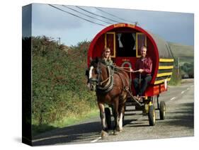 Horse-Drawn Gypsy Caravan, Dingle Peninsula, County Kerry, Munster, Eire (Republic of Ireland)-Roy Rainford-Stretched Canvas