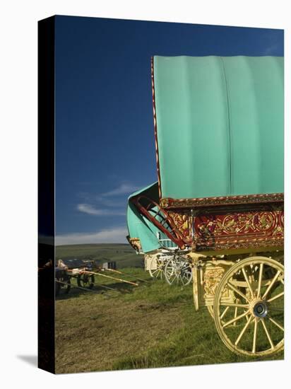 Horse Drawn Hooped Caravan, Appleby Annual Horse Fair, Eden Valley, Lake District, Cumbria, England-James Emmerson-Stretched Canvas