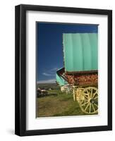 Horse Drawn Hooped Caravan, Appleby Annual Horse Fair, Eden Valley, Lake District, Cumbria, England-James Emmerson-Framed Photographic Print