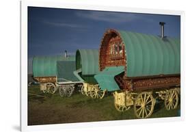 Horse Drawn Hooped Caravans, Appleby Annual Horse Fair, Eden Valley, Cumbria, England-James Emmerson-Framed Photographic Print