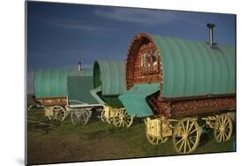 Horse Drawn Hooped Caravans, Appleby Annual Horse Fair, Eden Valley, Cumbria, England-James Emmerson-Mounted Photographic Print