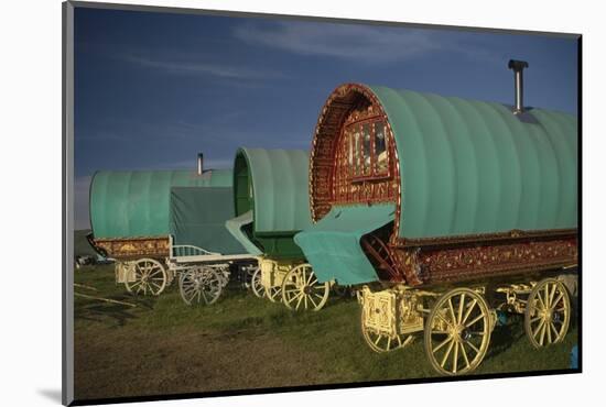 Horse Drawn Hooped Caravans, Appleby Annual Horse Fair, Eden Valley, Cumbria, England-James Emmerson-Mounted Photographic Print