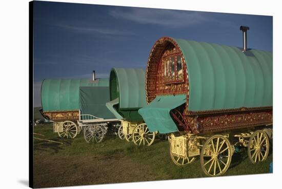 Horse Drawn Hooped Caravans, Appleby Annual Horse Fair, Eden Valley, Cumbria, England-James Emmerson-Stretched Canvas