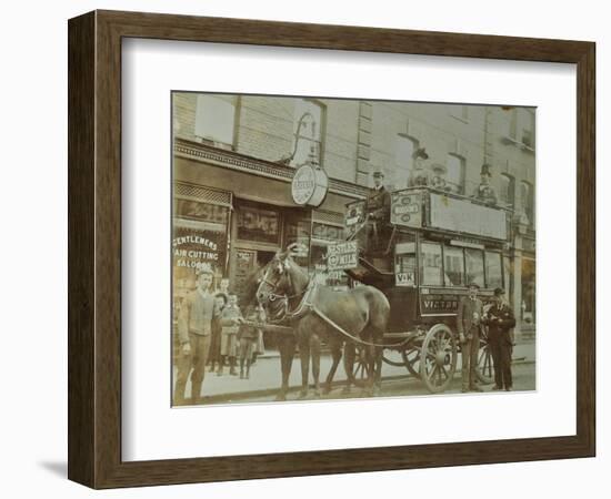 Horse-Drawn Omnibus and Passengers, London, 1900-null-Framed Photographic Print