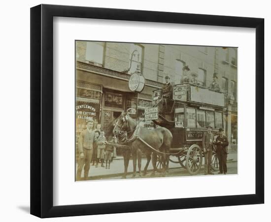 Horse-Drawn Omnibus and Passengers, London, 1900-null-Framed Photographic Print