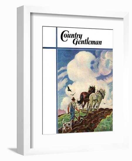 "Horse-Drawn Plow," Country Gentleman Cover, March 1, 1939-Paul Bransom-Framed Giclee Print