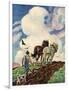 "Horse-Drawn Plow,"March 1, 1939-Paul Bransom-Framed Premium Giclee Print