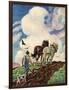 "Horse-Drawn Plow,"March 1, 1939-Paul Bransom-Framed Premium Giclee Print