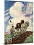 "Horse-Drawn Plow,"March 1, 1939-Paul Bransom-Mounted Premium Giclee Print