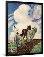 "Horse-Drawn Plow,"March 1, 1939-Paul Bransom-Framed Premium Giclee Print