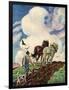 "Horse-Drawn Plow,"March 1, 1939-Paul Bransom-Framed Giclee Print