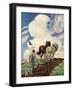 "Horse-Drawn Plow,"March 1, 1939-Paul Bransom-Framed Giclee Print