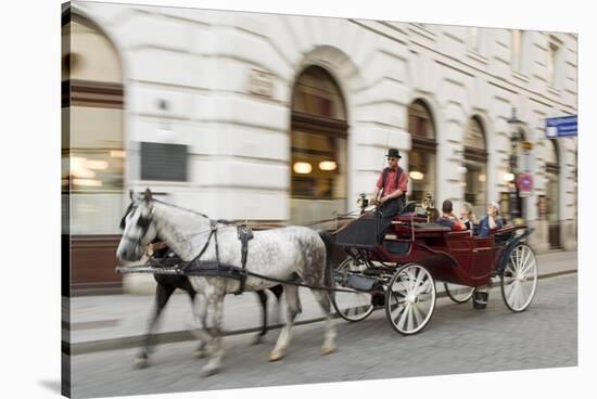 Horse-Drawn Tourist Carriage Near Hofburg, Vienna, Austria-Charles Bowman-Stretched Canvas