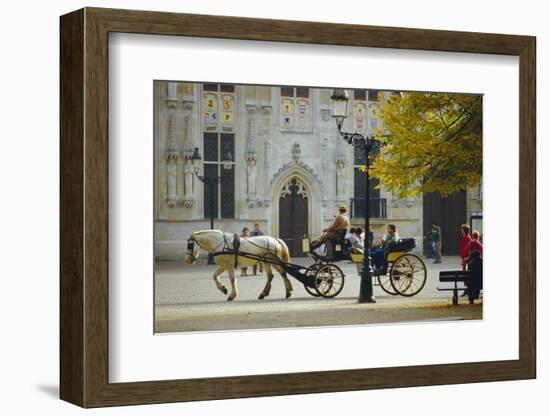 Horse-Drawn Trap, Bruges, Belgium-Tom Ang-Framed Photographic Print