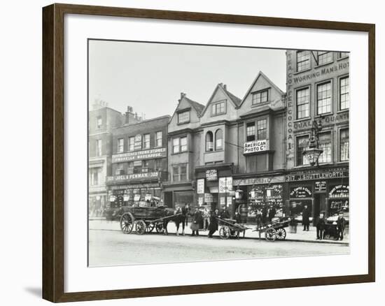 Horse Drawn Vehicles and Barrows in Borough High Street, London, 1904-null-Framed Photographic Print