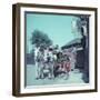 Horse-Drawn Wagon Filled with Beer Barrels at a Bar Along the Thames-William Sumits-Framed Photographic Print