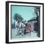 Horse-Drawn Wagon Filled with Beer Barrels at a Bar Along the Thames-William Sumits-Framed Photographic Print