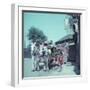 Horse-Drawn Wagon Filled with Beer Barrels at a Bar Along the Thames-William Sumits-Framed Photographic Print