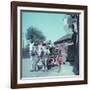 Horse-Drawn Wagon Filled with Beer Barrels at a Bar Along the Thames-William Sumits-Framed Photographic Print