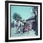 Horse-Drawn Wagon Filled with Beer Barrels at a Bar Along the Thames-William Sumits-Framed Photographic Print