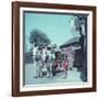 Horse-Drawn Wagon Filled with Beer Barrels at a Bar Along the Thames-William Sumits-Framed Photographic Print