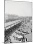 Horse Drawn Wagons and Shoppers at Jewish Market-null-Mounted Photographic Print