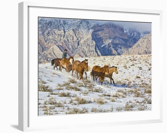 Horse Drive, Shell, Wyoming, USA-Terry Eggers-Framed Photographic Print