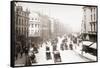 Horse Driven Carriages on Early London Street-null-Framed Stretched Canvas