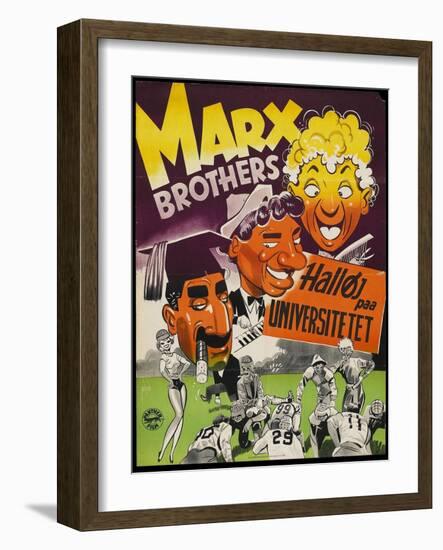 Horse Feathers, Danish Movie Poster, 1932-null-Framed Art Print