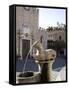 Horse Fountain and the Cathedral of St. Nicola, Cathedral Square, Taormina, Sicily, Italy, Europe-Olivieri Oliviero-Framed Stretched Canvas