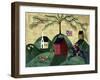 Horse Fox Willow Tree Cheryl Bartley-Cheryl Bartley-Framed Giclee Print