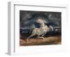 Horse Frightened by Lightning-Eugene Delacroix-Framed Premium Giclee Print