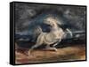 Horse Frightened by Lightning-Eugene Delacroix-Framed Stretched Canvas