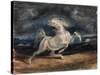 Horse Frightened by Lightning-Eugene Delacroix-Stretched Canvas