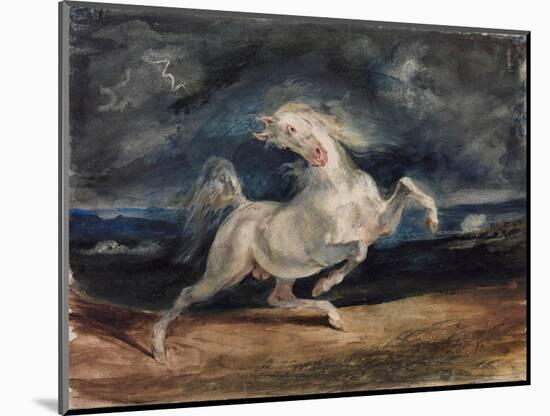 Horse Frightened by Lightning-Eugene Delacroix-Mounted Giclee Print