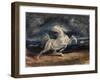 Horse Frightened by Lightning-Eugene Delacroix-Framed Giclee Print