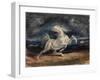 Horse Frightened by Lightning-Eugene Delacroix-Framed Giclee Print