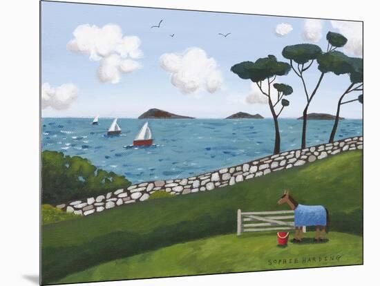 Horse, Gate and Sailing Boats-Sophie Harding-Mounted Giclee Print