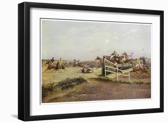 Horse Goes Down at the Canal Turn-G.d. Giles-Framed Art Print