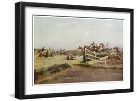 Horse Goes Down at the Canal Turn-G.d. Giles-Framed Art Print